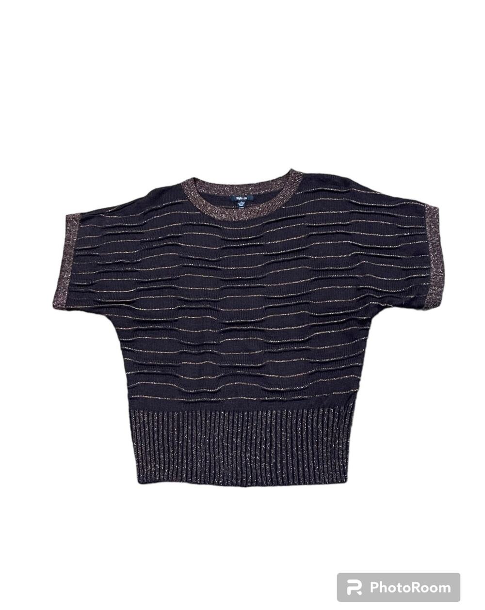 NWT Style & Co Sweater Women's Short Sleeve Brown Size XLarge